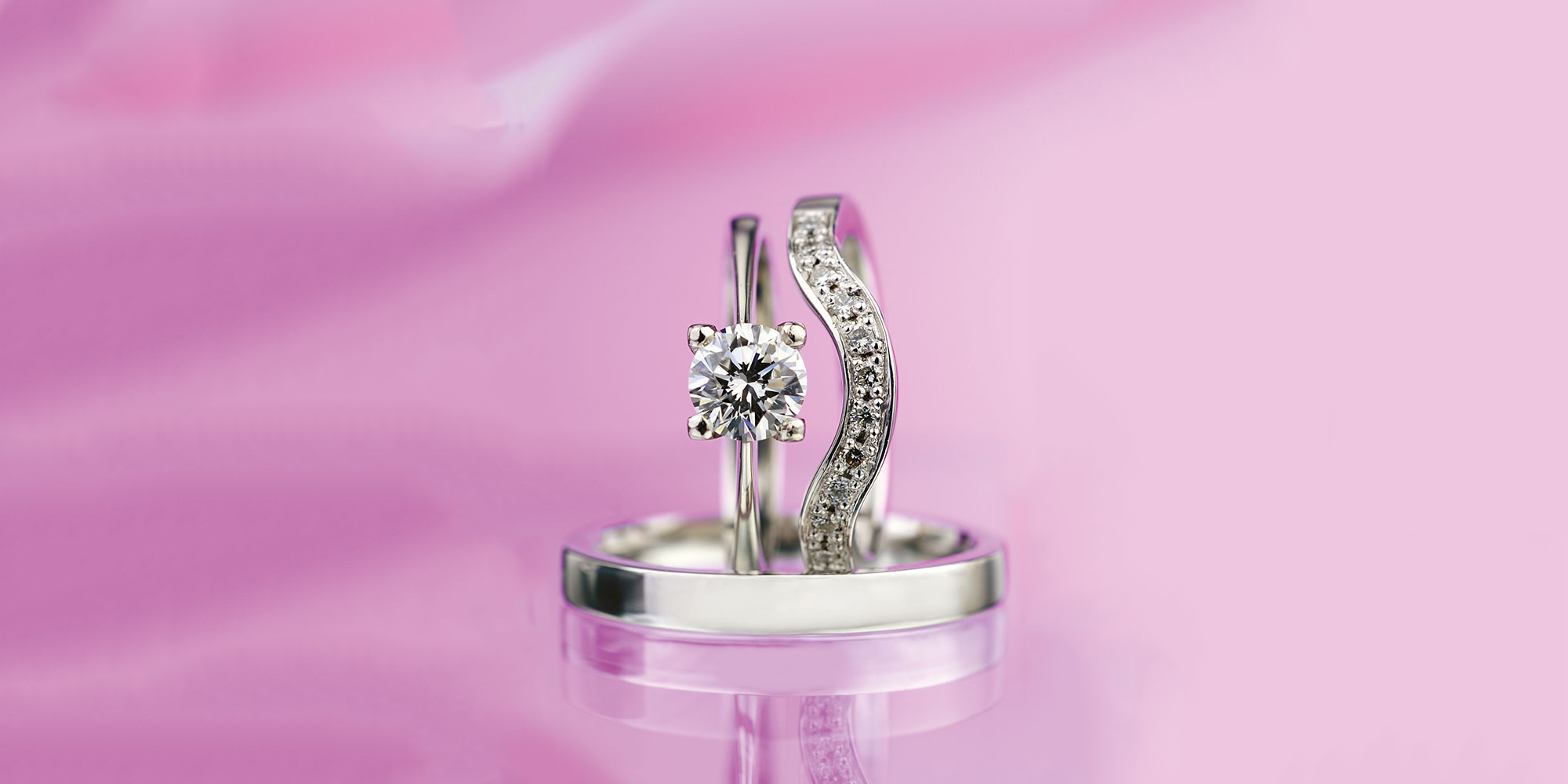 Esterstyl - svatební sada zásnubního a snubního prstenu z bílého zlata s diamanty